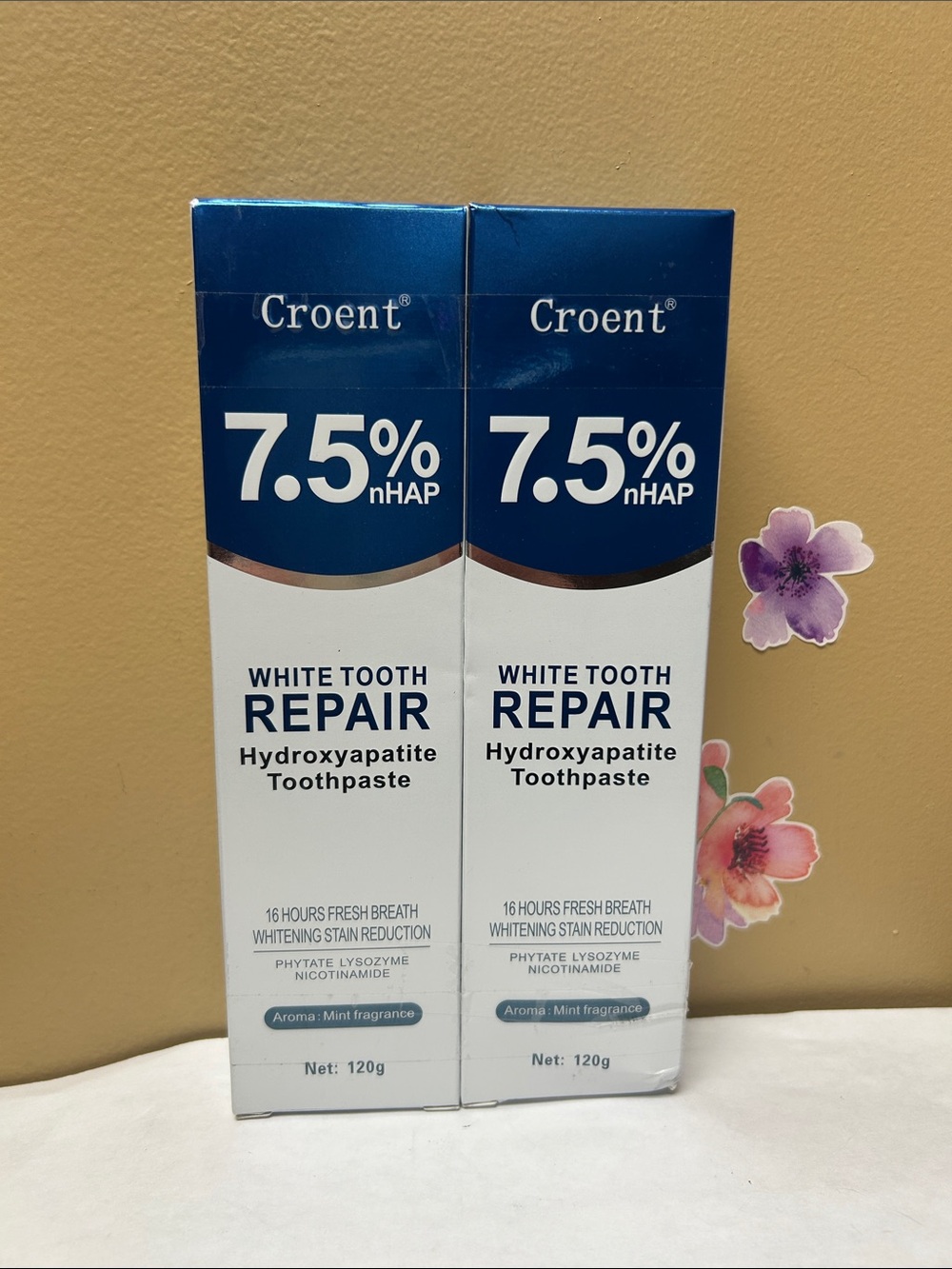 7.5% nHAP White Tooth Repair Hydroxyapatite Toothpaste - 120g X 2